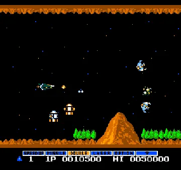 Vs. Gradius screen shot game playing